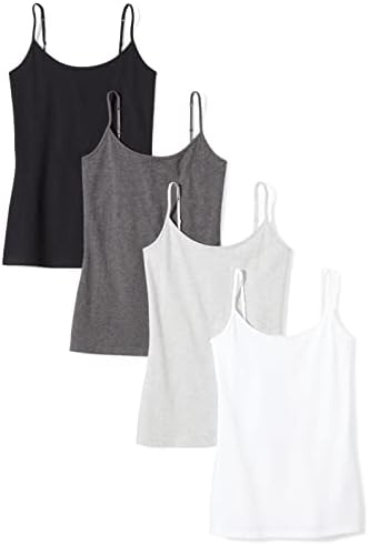 Amazon Essentials Women's Slim-Fit Camisole, Pack of 4