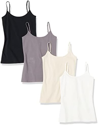 Amazon Essentials Women's Slim-Fit Camisole, Pack of 4